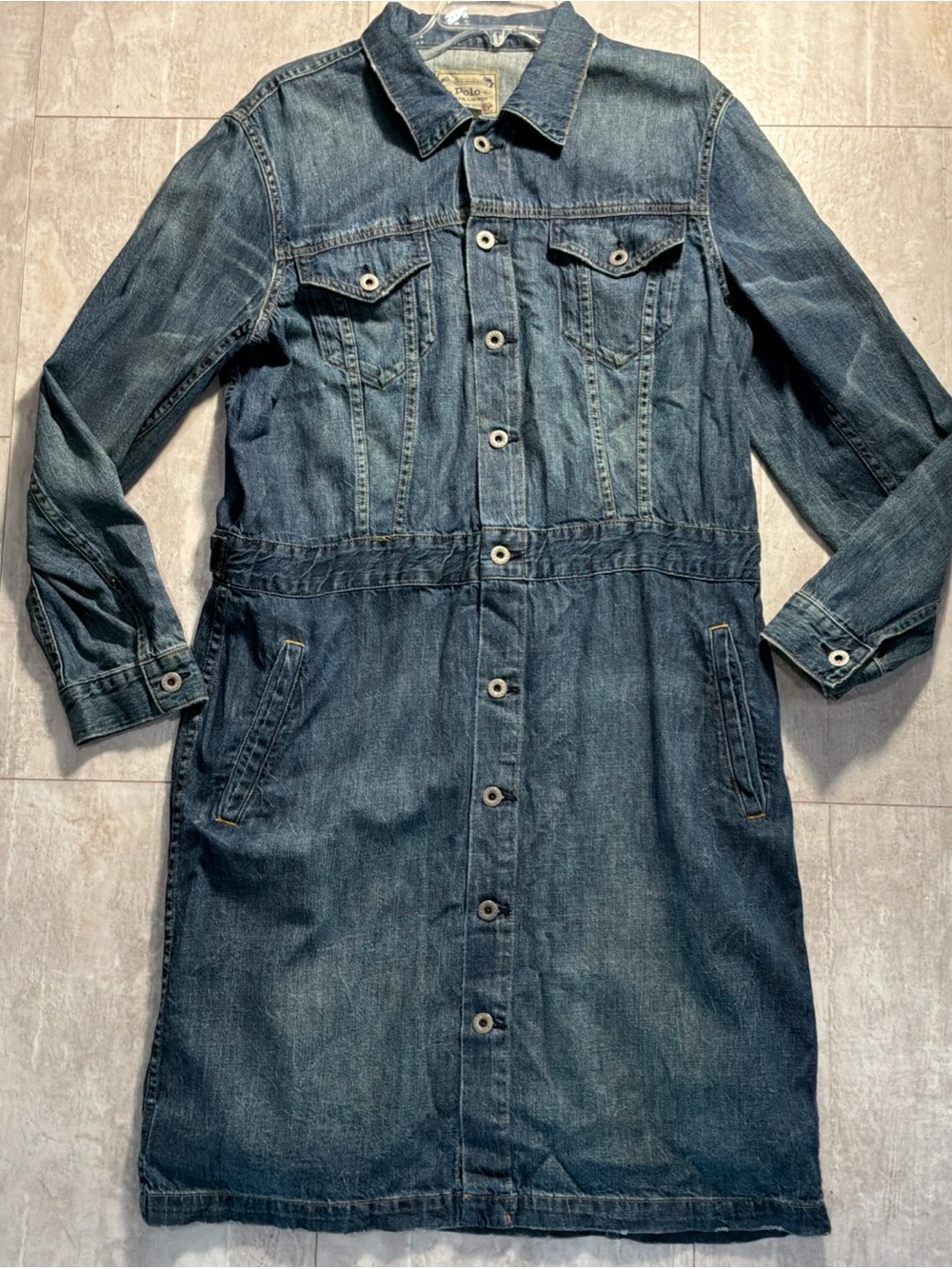 Lauren Ralph Lauren Women’s Blue Denim Trucker Dress Button Up XL - Picture 5 of 11